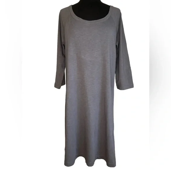 Garnet Hill | Dresses | Garnet Hill Easy Scoopneck Knit Aline Dress 34  Raglan Sleeves Gray Size Med | Poshmark